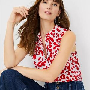 Ann Taylor Sleeveless Camp Shirt